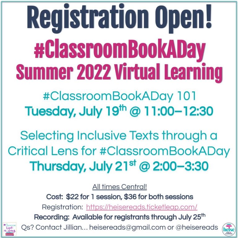 Register for Summer #ClassroomBookADay Sessions!